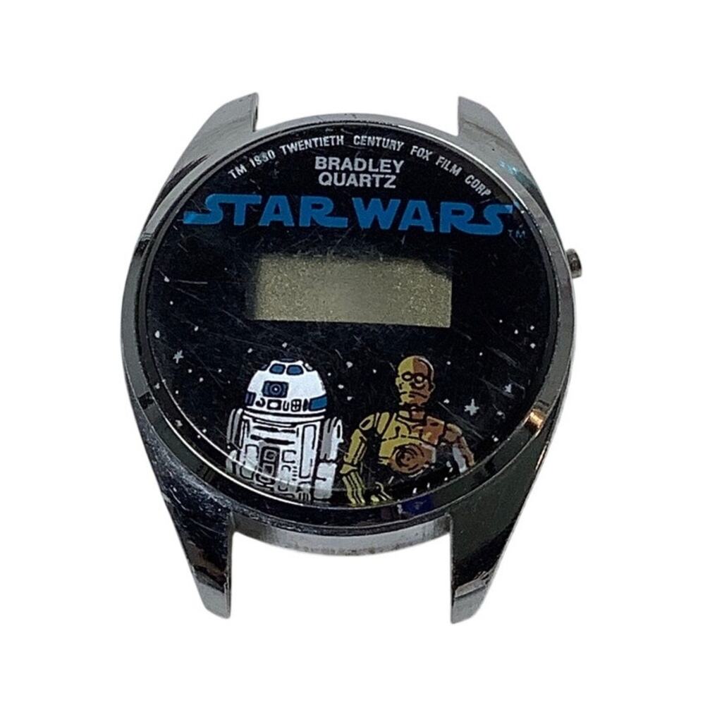 Vintage 1980 Bradley Quartz Star Wars Digital Watch Head Retro Memorabilia E3-20